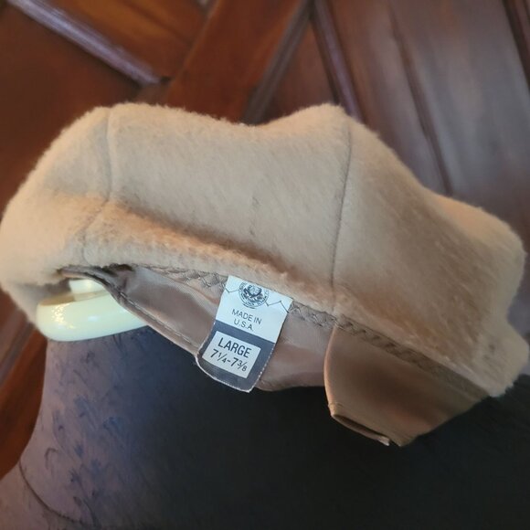 Vintage Beige Wool Flat Cap Large - Picture 4 of 5